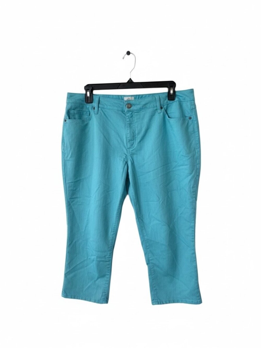 St. John’s Bay Women’s 22W Turquoise Jeans – Straight Leg Stretch Denim
